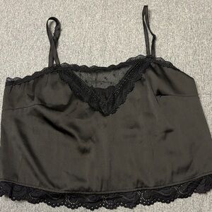 Brandy Melvile Black Lace Trim Camisole